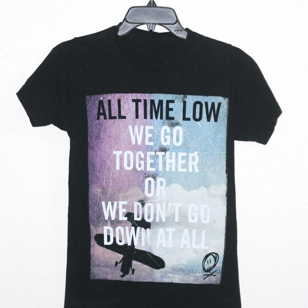 All Time Low We Go Together or We Don't Go At All Black TShirt Size XS